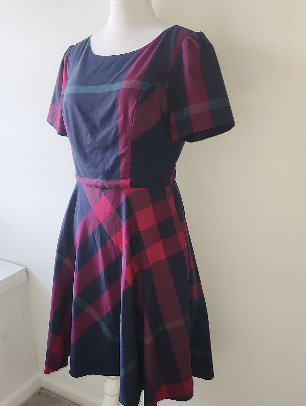 ModCloth I Rest My Grace Plaid Dress Size 12 Fit & Flare